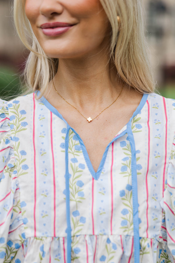 The Angela Gold Cross Necklace