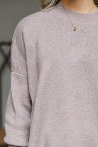 Perfectly You Mocha Brown Mock Neck Sweater