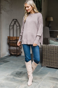 Perfectly You Mocha Brown Mock Neck Sweater