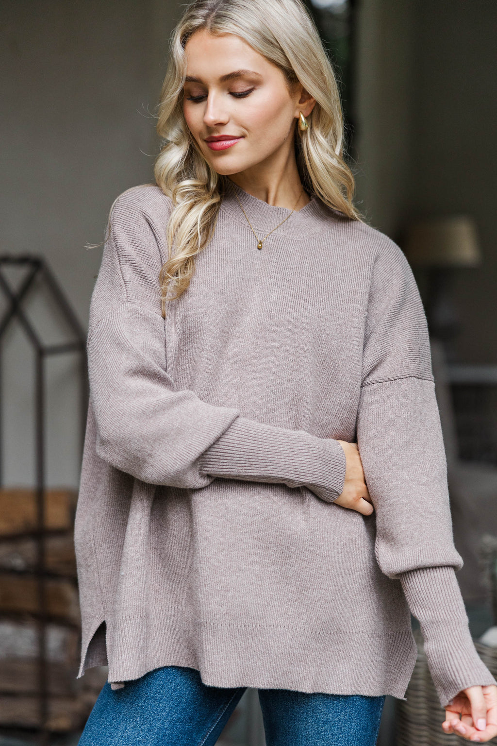 Perfectly You Mocha Brown Mock Neck Sweater – Shop the Mint