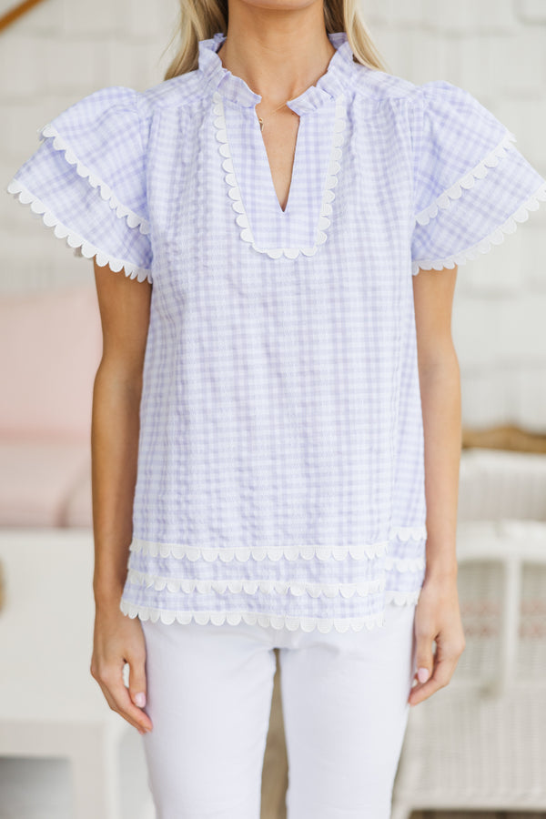 Have Some Fun Lavender Textured Blouse