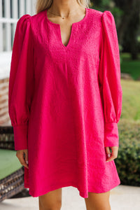 At A Glance Fuchsia Textured Dress