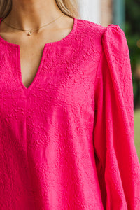 At A Glance Fuchsia Textured Dress