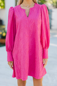 At A Glance Fuchsia Textured Dress