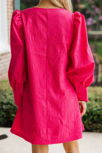 At A Glance Fuchsia Textured Dress