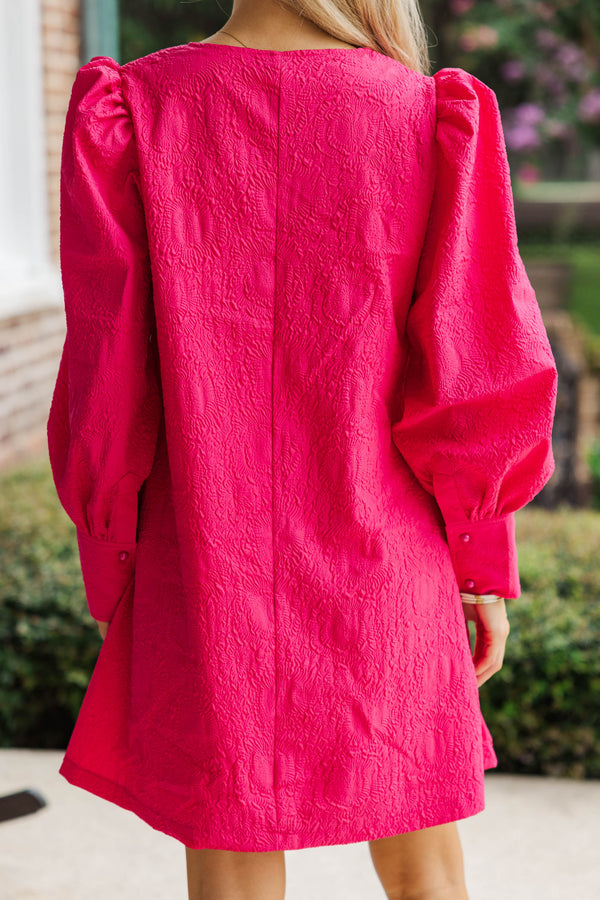 At A Glance Fuchsia Textured Dress