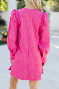 At A Glance Fuchsia Textured Dress