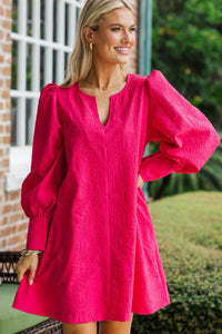 At A Glance Fuchsia Textured Dress
