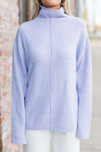 Hear It All Lavender Purple Mock Neck Sweater