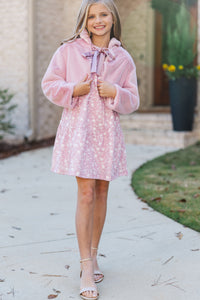 Girls: The Kaeli Blush Fur Jacket