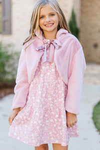 Girls: The Kaeli Blush Fur Jacket