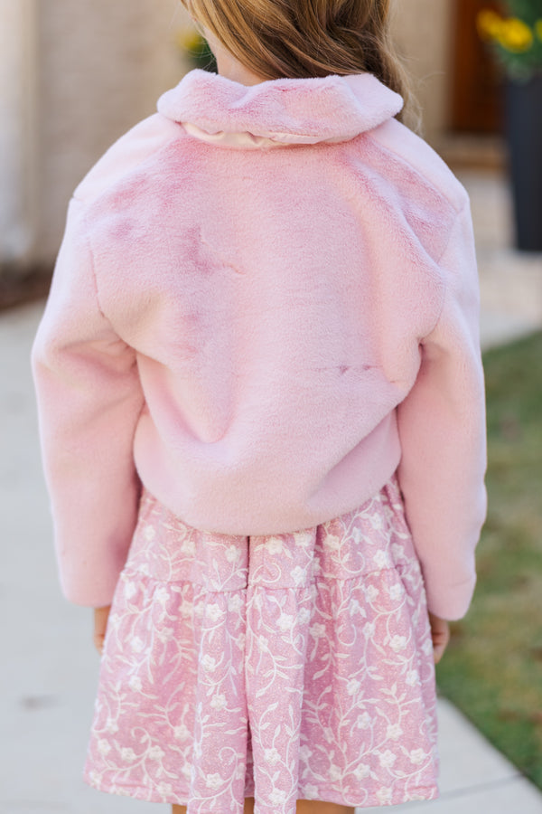 Girls: The Kaeli Blush Fur Jacket