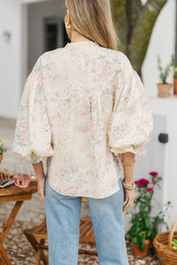 Take Your Turn Pink Eyelet Blouse