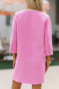 Speak Up Fuchsia Pink Tweed Dress