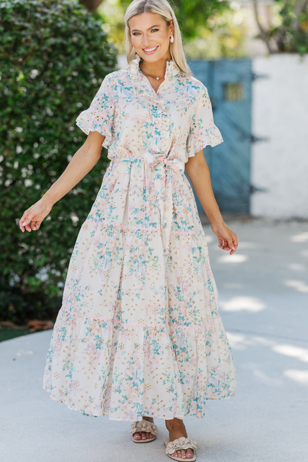 cream eyelet dress CARMINE EYELET DRESS S / Cream