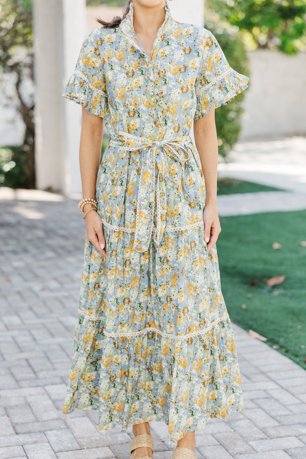 The Victorious Blue Floral Maxi Dress – Shop the Mint