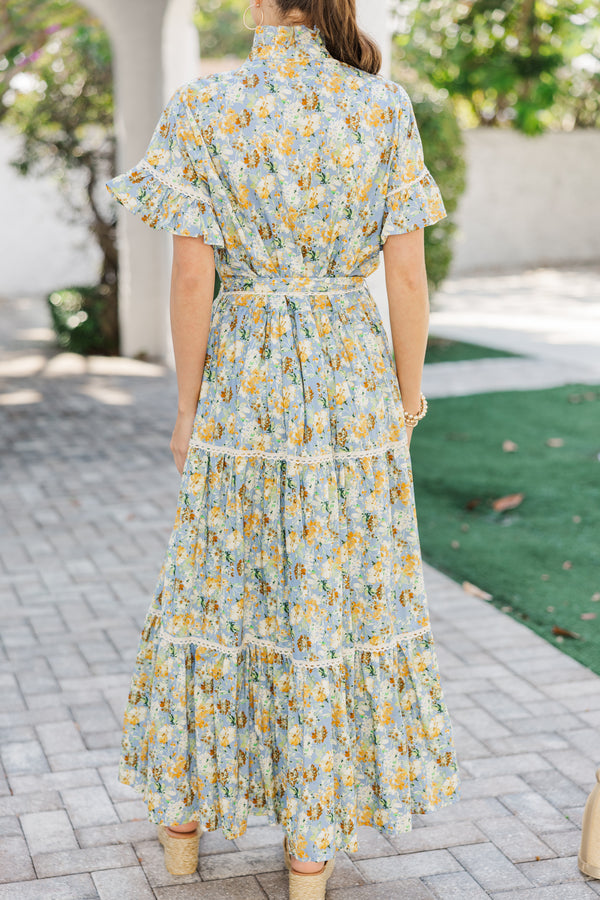 The Victorious Blue Floral Maxi Dress – Shop the Mint