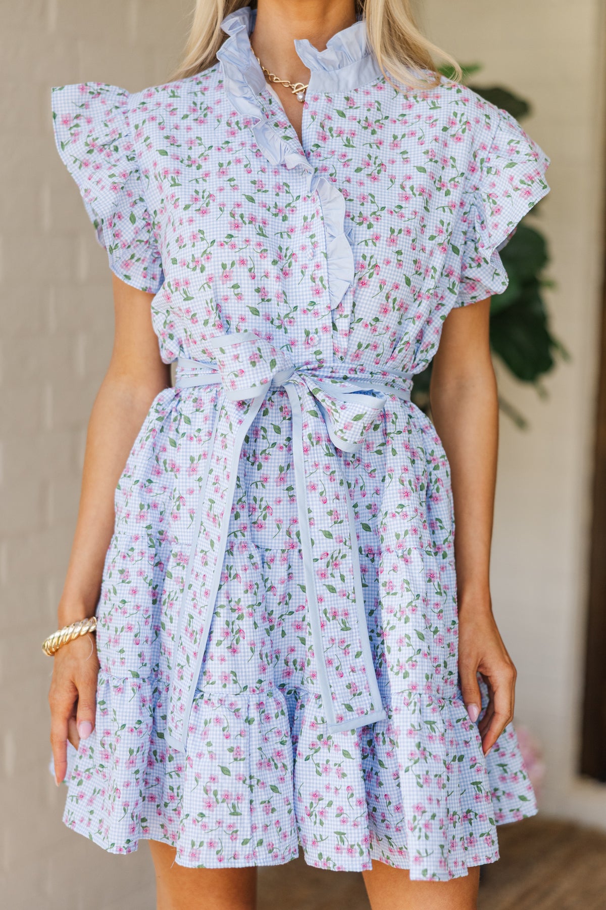 The Whimsy Blue Gingham Dress – Shop the Mint