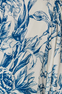 Through The Years Blue Toile Babydoll Dress