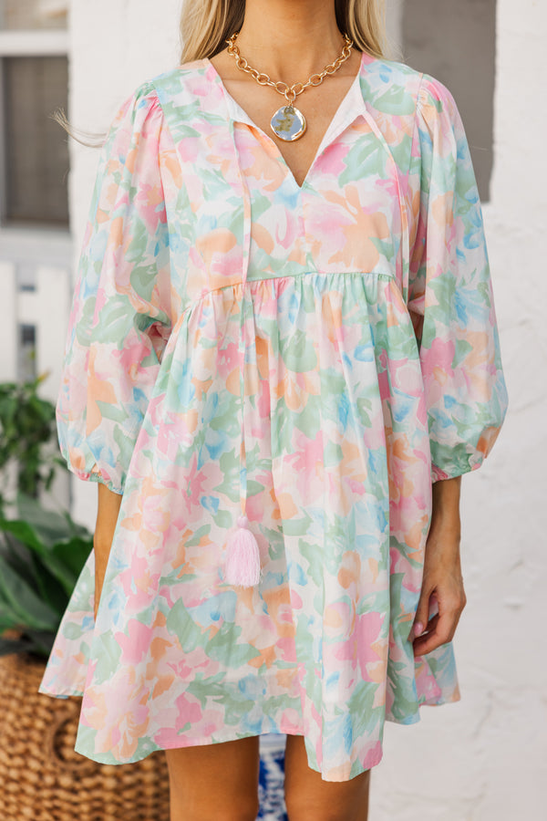 Umgee Mix Watercolor Floral Babydoll Dress main image 0