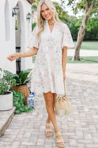 Feeling Your Best Cream Floral Eyelet Dress