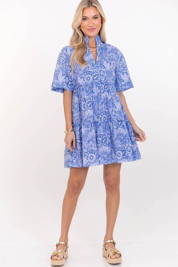 Feeling Your Best Blue Paisley Dress