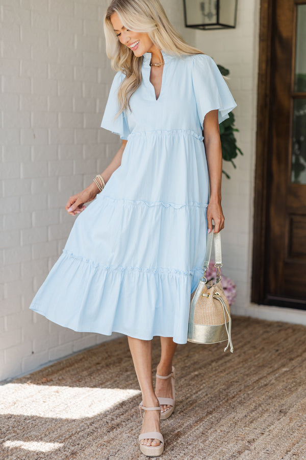 Feeling Your Best Light Blue Midi Dress – Shop the Mint