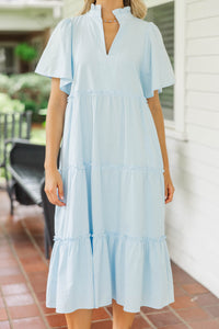 Feeling Your Best Light Blue Midi Dress