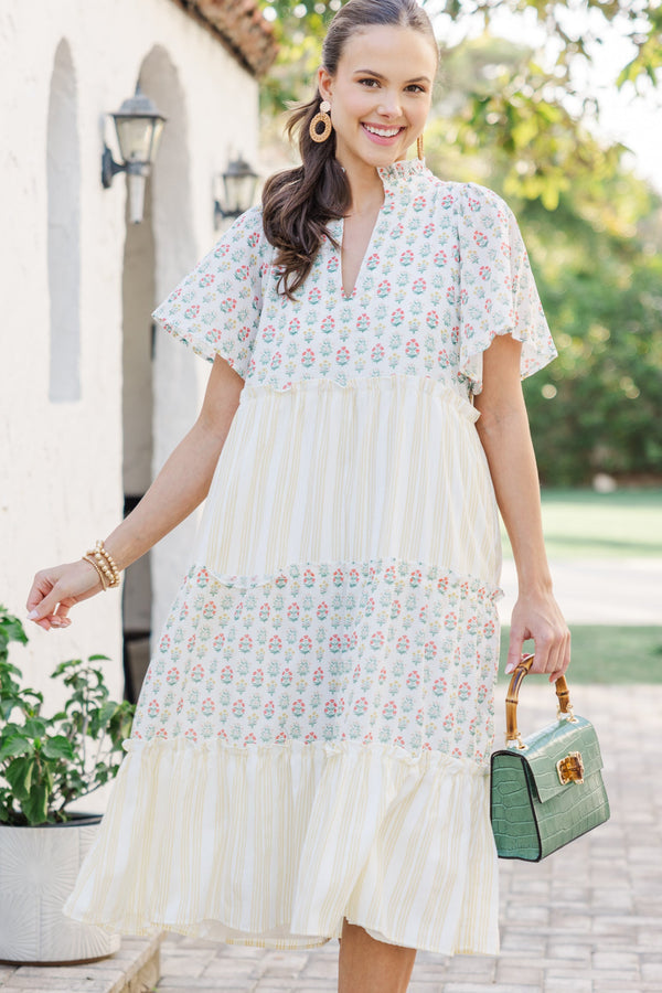 Feeling Your Best Yellow Floral Midi Dress – Shop the Mint