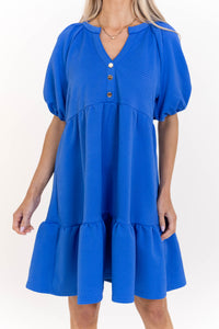 The Traveler Royal Blue Textured Dress
