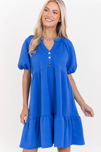 The Traveler Royal Blue Textured Dress