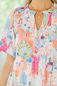 The Traveler Pink Toile Dress