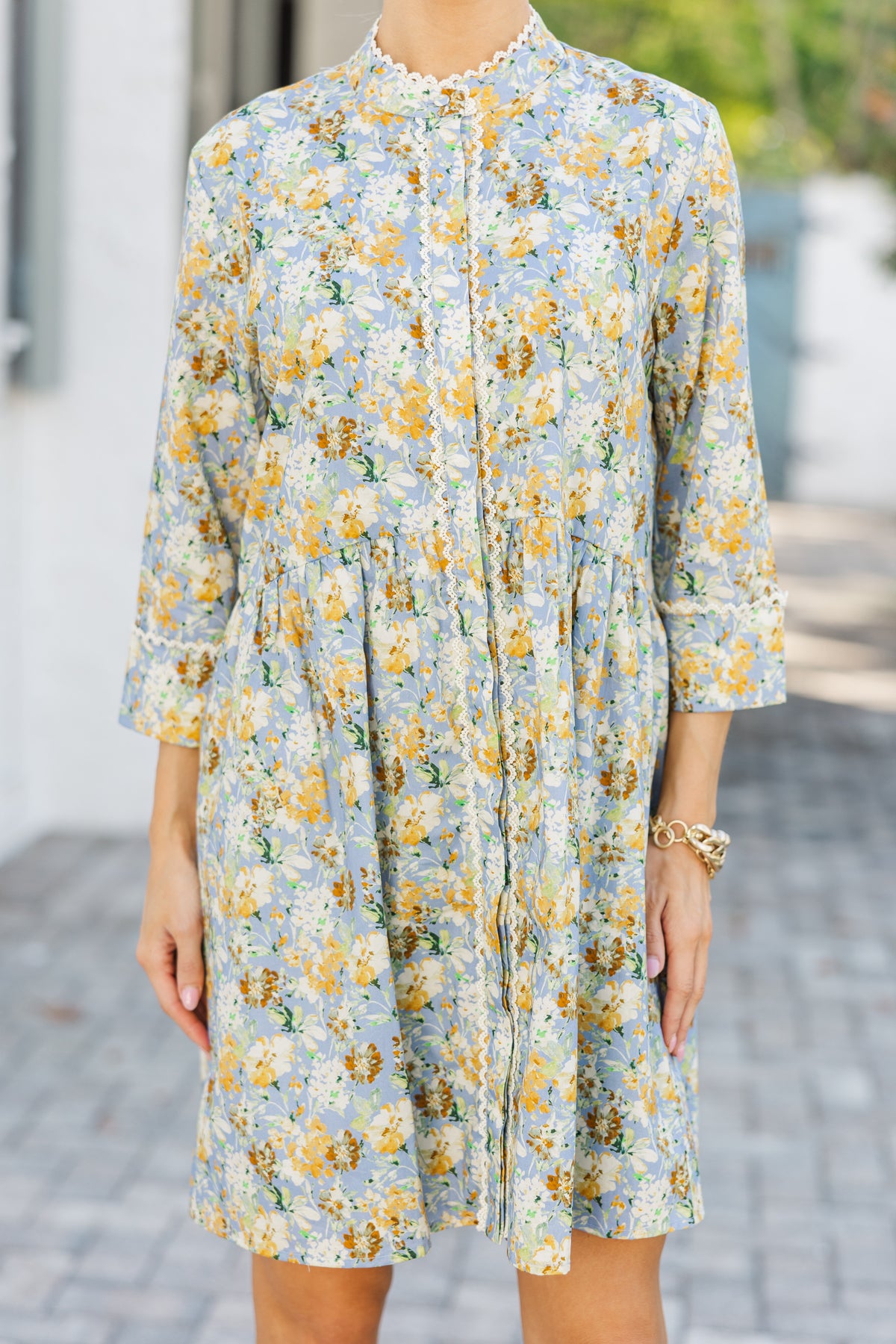 Always The One Slate Blue Floral Shift Dress – Shop the Mint