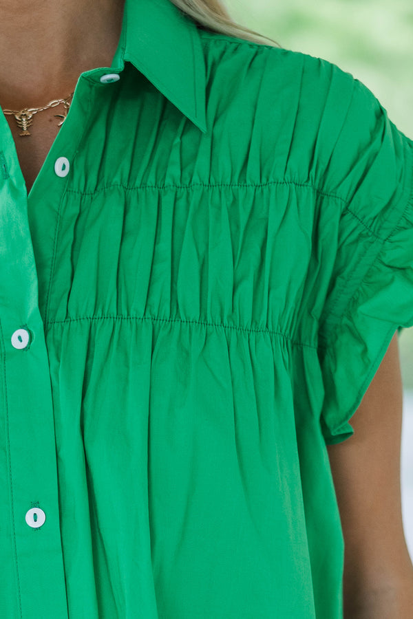 On The Way Green Shift Dress