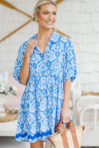 Get There Blue Paisley Dress