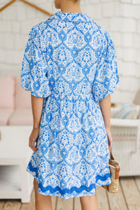 Get There Blue Paisley Dress