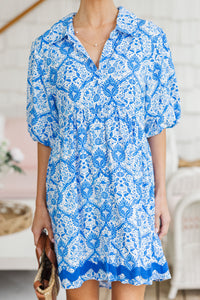 Get There Blue Paisley Dress