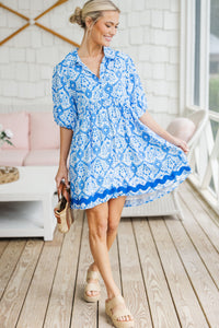 Get There Blue Paisley Dress