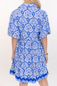 Get There Blue Paisley Dress
