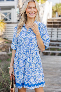 Get There Blue Paisley Dress