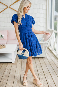 Let's Get Going Navy Eyelet Dress
