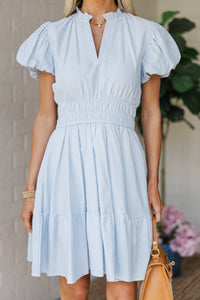 Let's Get Going Light Blue Stripe Dress