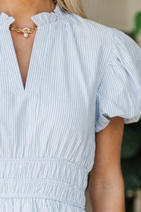 Let's Get Going Light Blue Stripe Dress