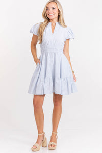 Let's Get Going Light Blue Stripe Dress