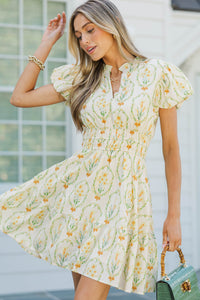Let's Get Going Cream Medallion Print Dress