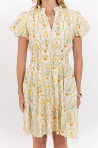 Let's Get Going Cream Medallion Print Dress