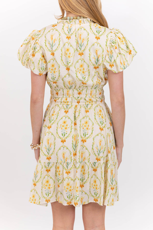 Let's Get Going Cream Medallion Print Dress