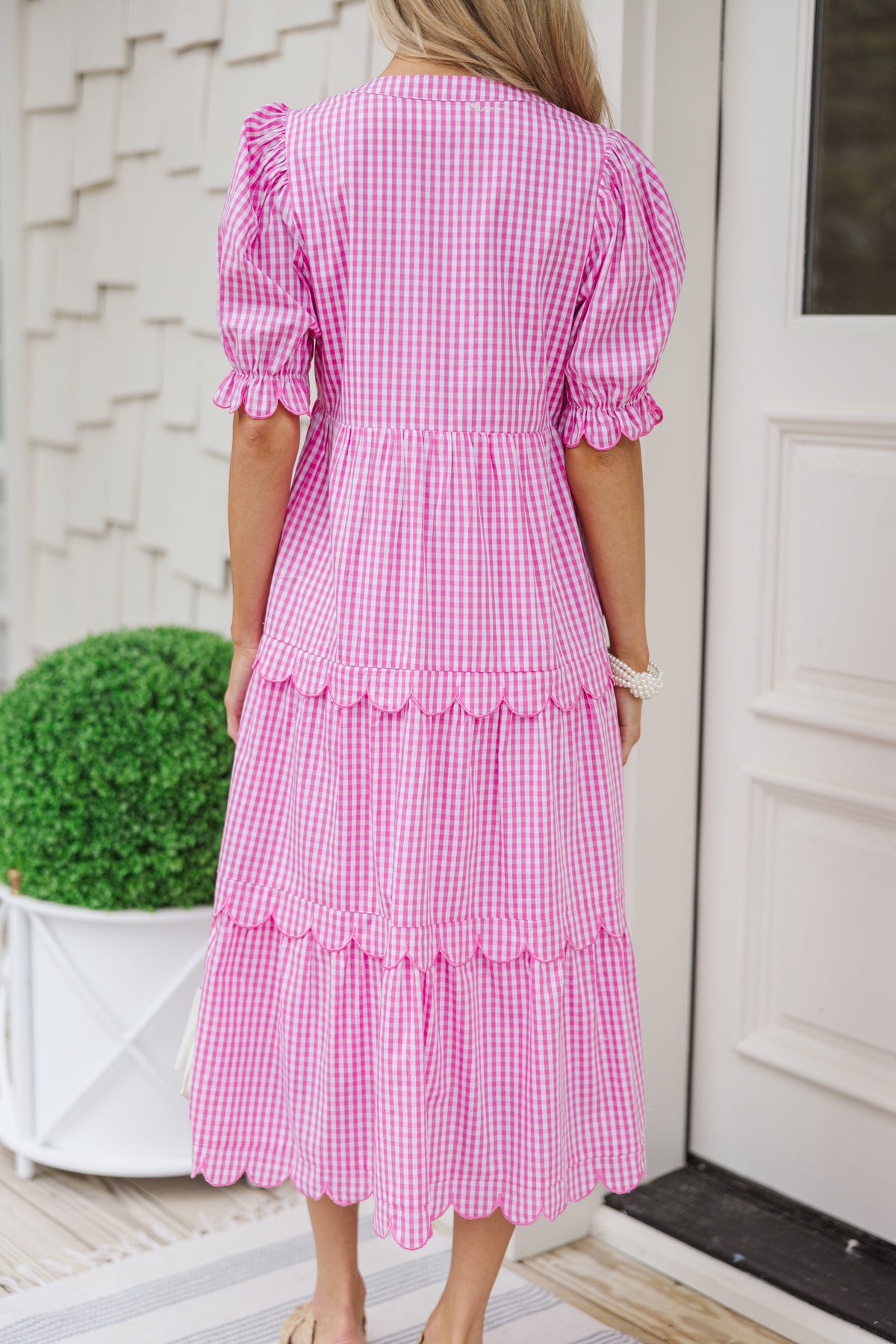 Perfectly Paired Pink Gingham Midi Dress – Shop the Mint