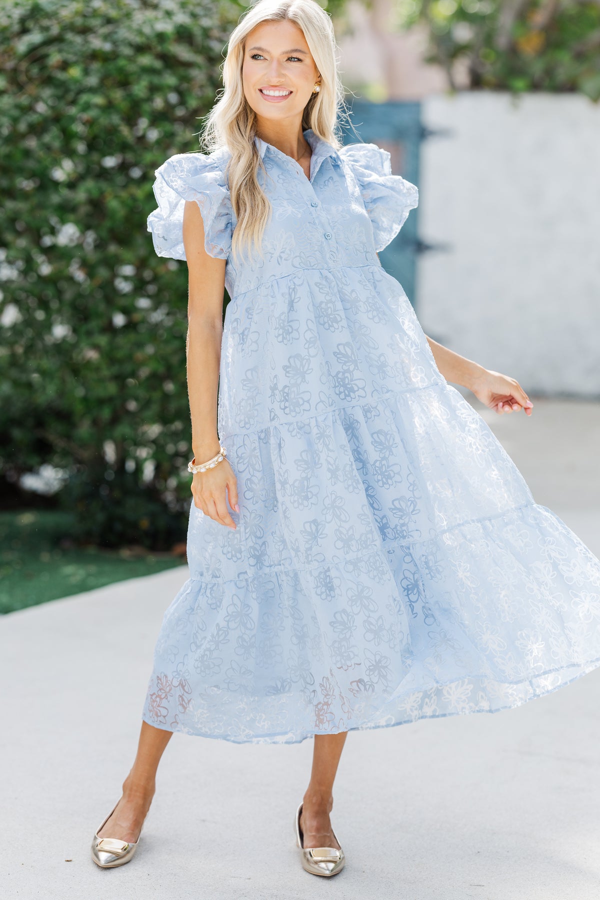 more than this dress in light blue Good Days Textured Midi – Shop the Mint Midi dress