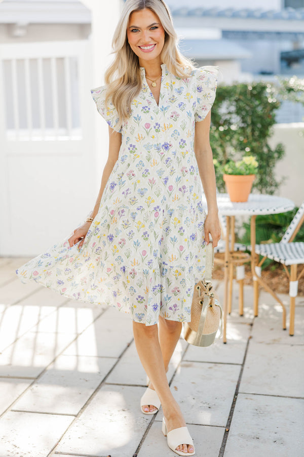 Make It Your Own Yellow Medallion Tiered Dress